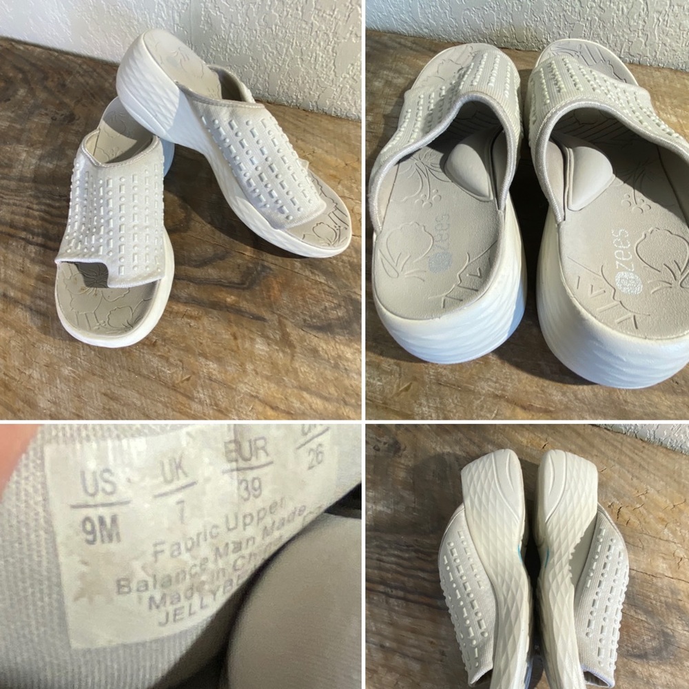 Bzees Jellybean Toe Loop Sandal sz 9 comfort walk